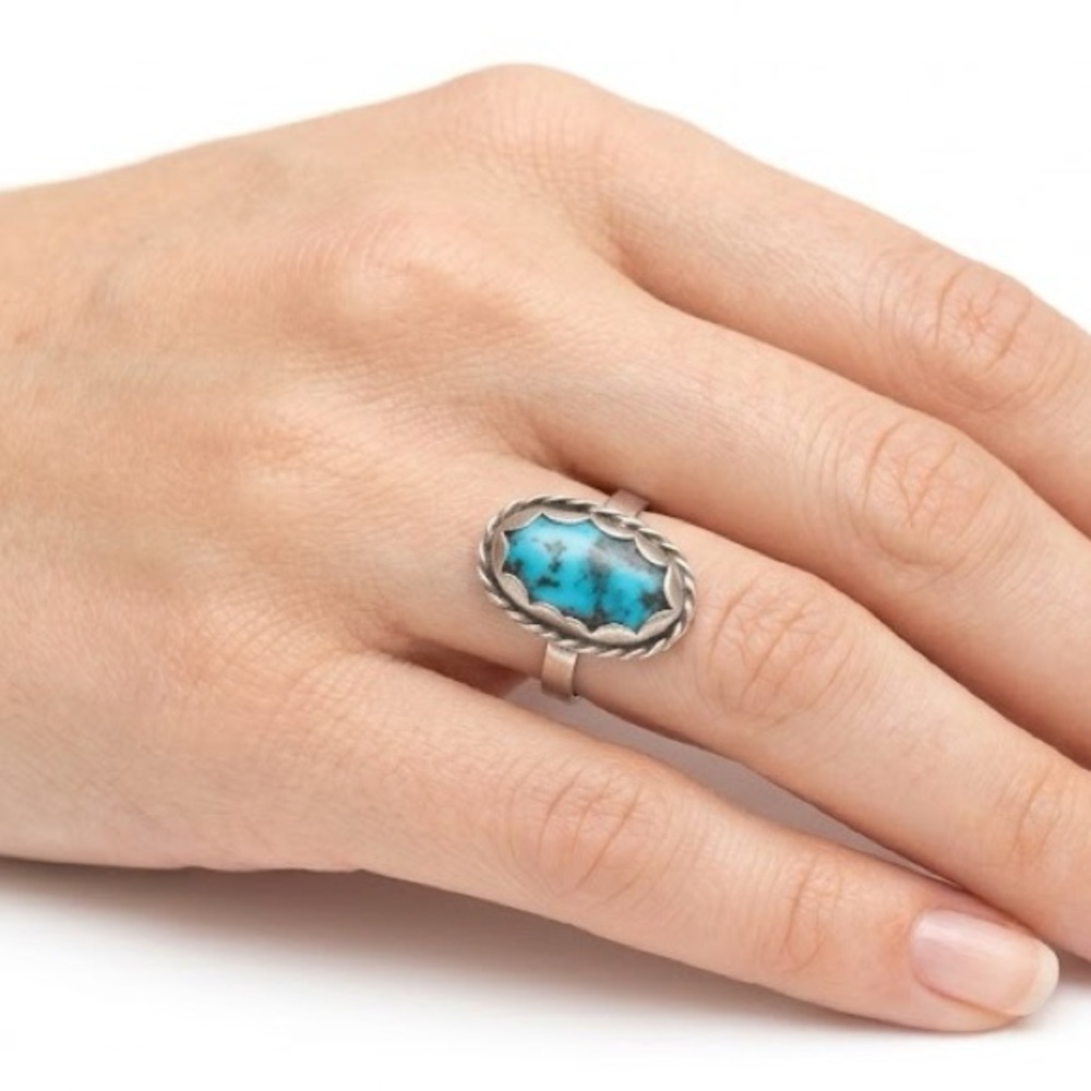 Vintage Sterling Silver 925 Southwestern Natural Turquoise